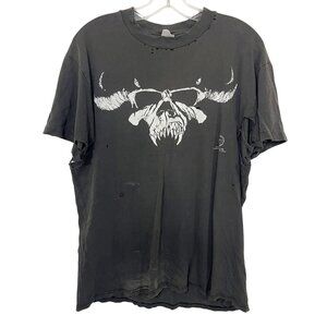 Vintage Danzig 1988 Band Tee Stedman Super Hi-Cru Made in USA Thrashed LARGE